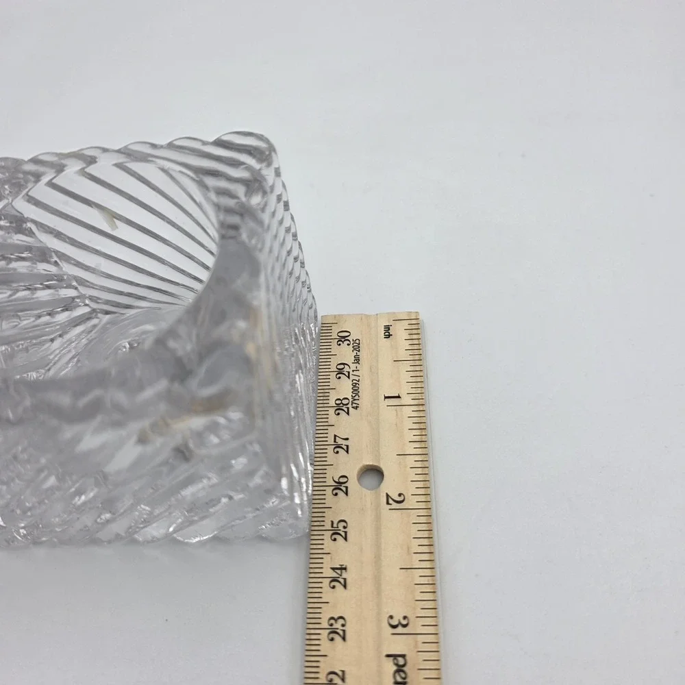 2~Mikasa‎ Clear Ribbed Crystal Square Candle Holders Votive & Taper & Tea Light